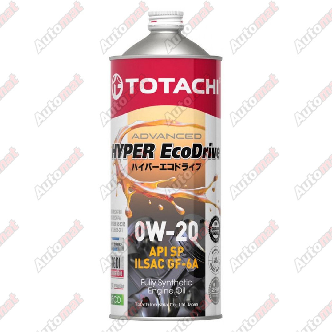 Масло моторное синтетическое TOTACHI HYPER EcoDrive Fully Synthetic SAE 0W-20 API SP/RC, ILSAC GF-6A 1л