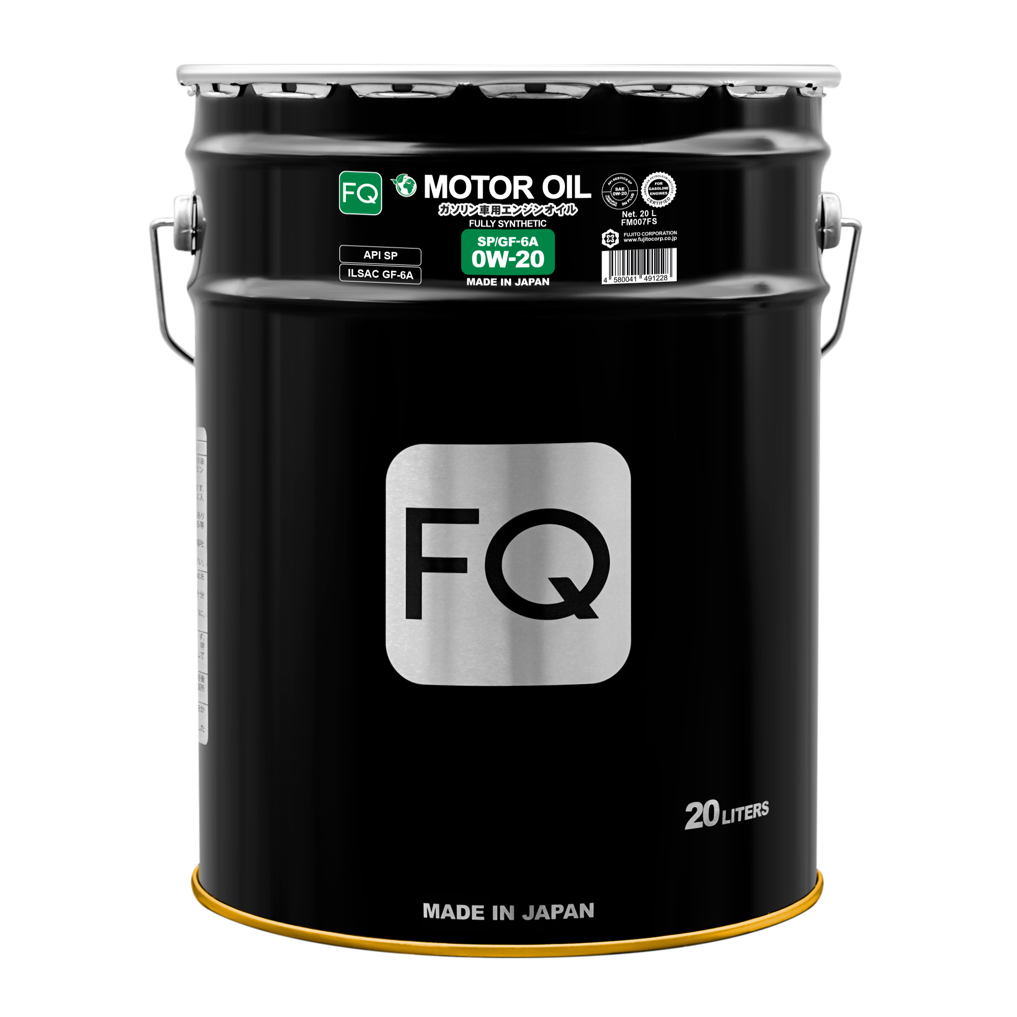 Моторное масло FQ 0W-20 SP/GF-6A FULLY SYNTHETIC, 20л