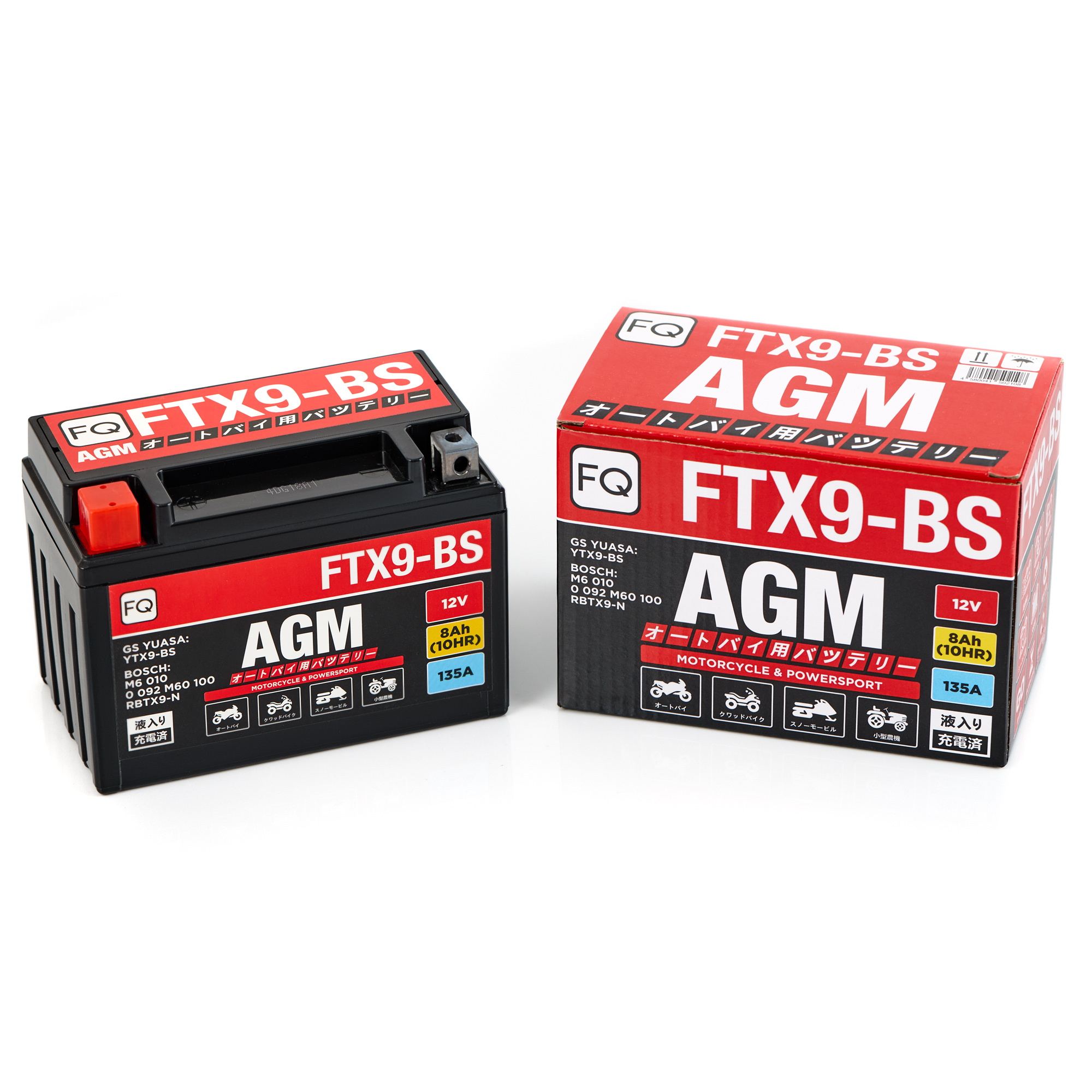 Мото аккумулятор FQ 8Ah FTX9-BS AGM