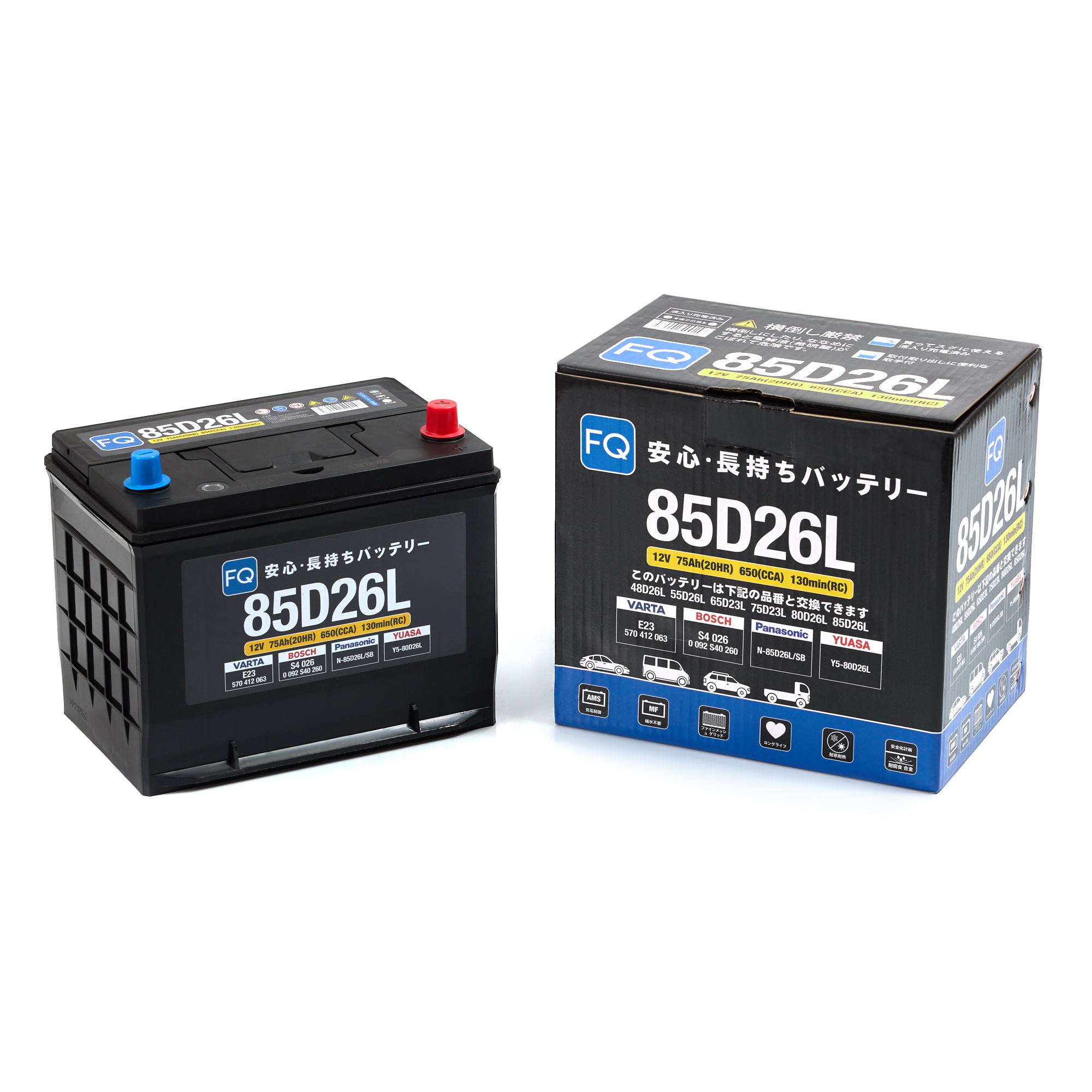 Аккумулятор FQ JIS BLUE ENERGY 85D26L 75Ah