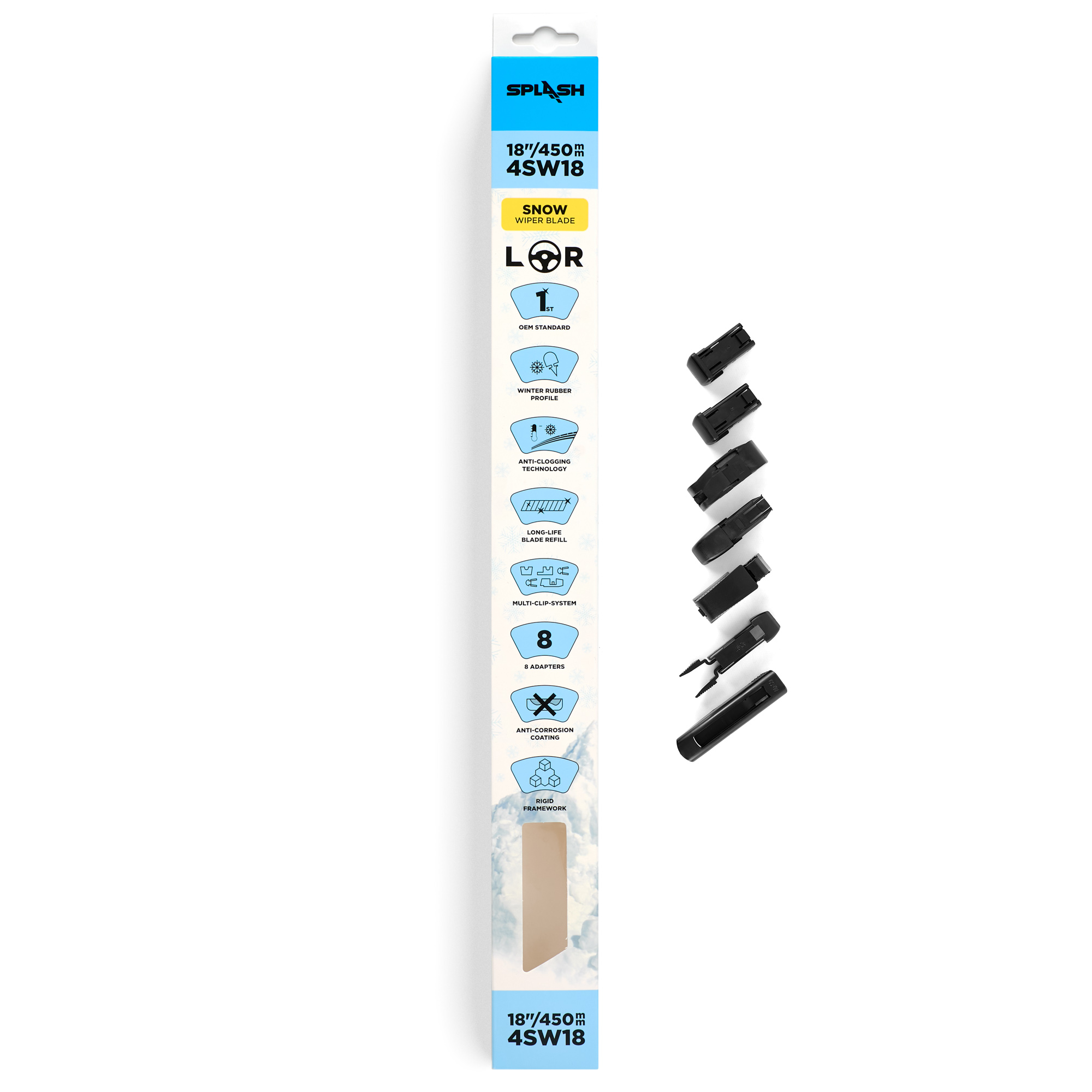 Щетка стеклоочистителя зимняя SPLASH 450mm (18'') 4SW18
