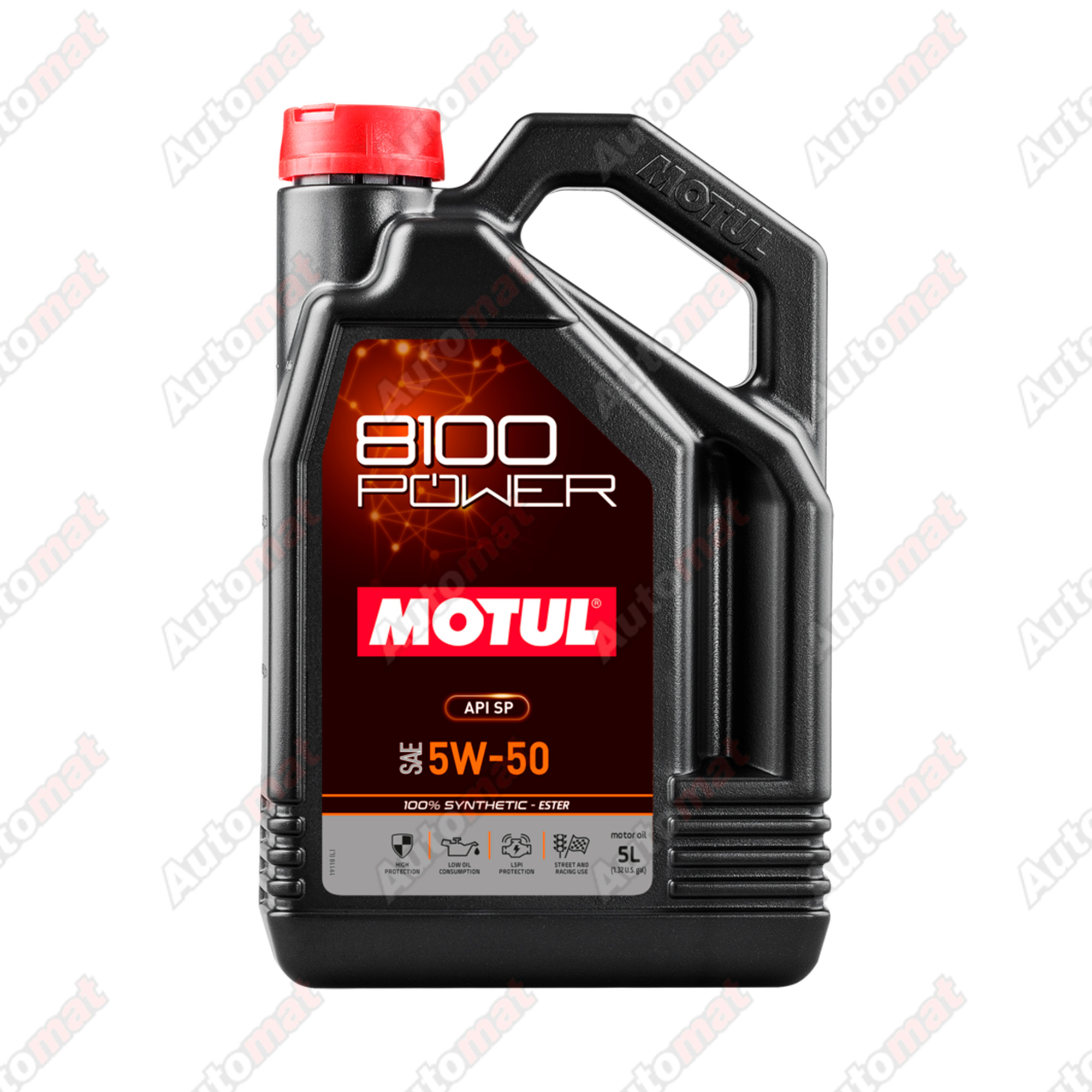 Масло моторное Motul 8100 POWER 5W-50, синтетическое Ester (5л)