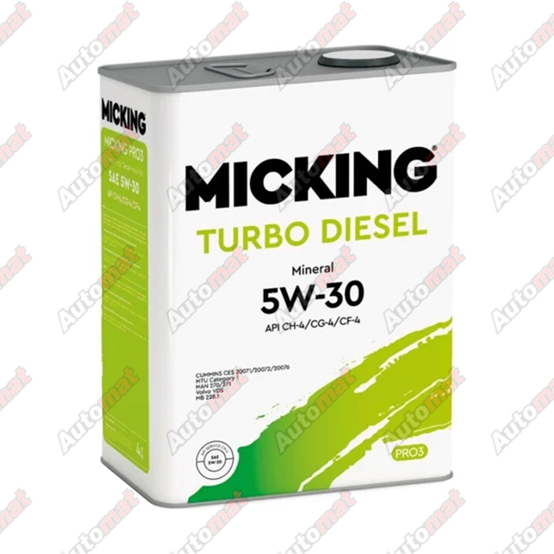 Масло моторное MICKING Turbo Diesel PRO3 5W-30 API CH-4/CG-4/CF-4 4л