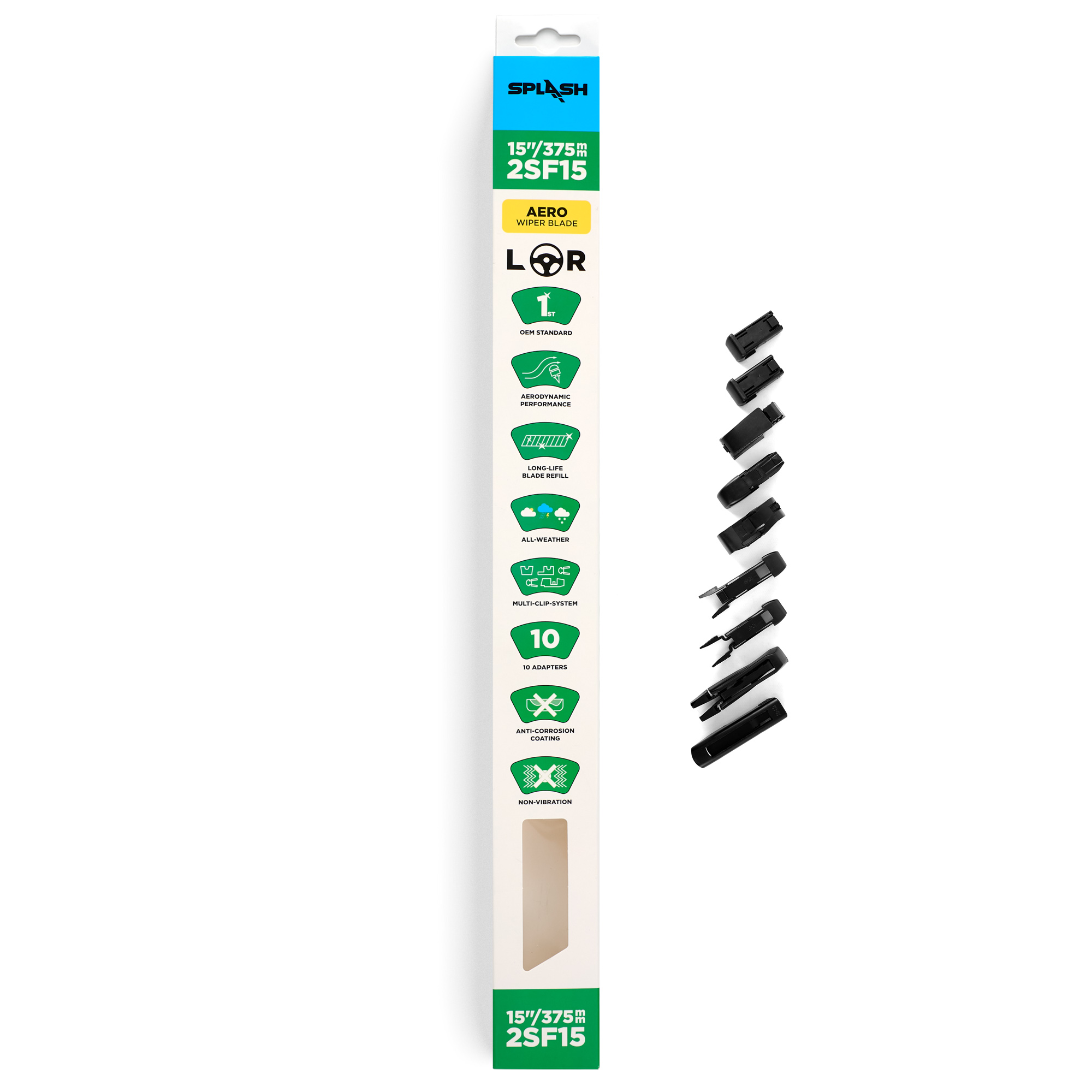 Щетка стеклоочистителя бескаркасная SPLASH 380mm (15") 2SF15