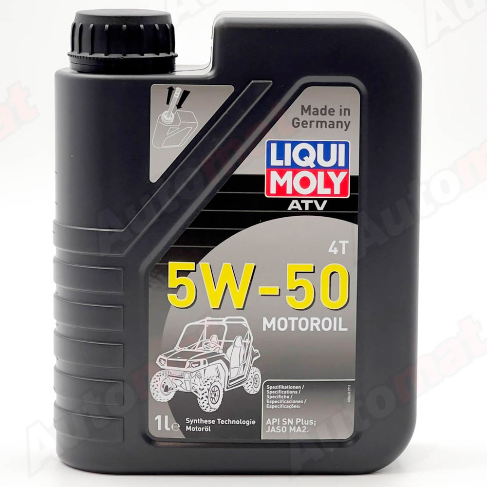 Моторное масло для 4-тактных мотоциклов LiquiMoly ATV 4T Motoroil 5W-50 SN MA2 НС-синтетическое, 1л 