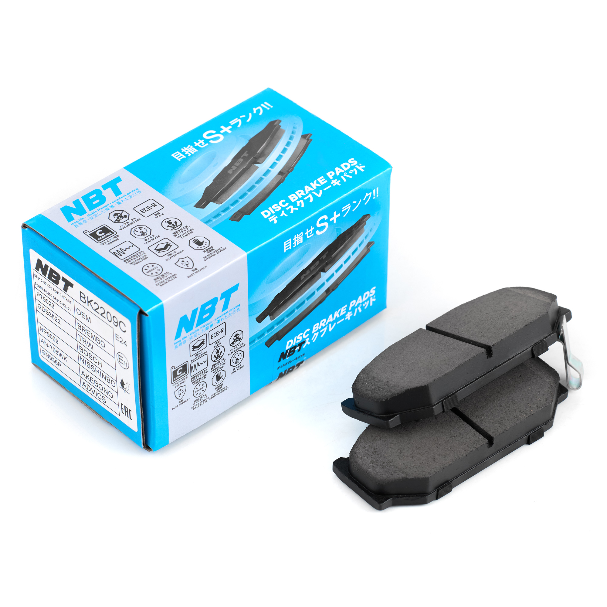 Колодки тормозные дисковые NBT BK2209C / SN936P / AN-706WK / NP9009 / SP2086 / 2396302 / GDB3522 / P79023 / AV1091 / GP09039 / D9039M