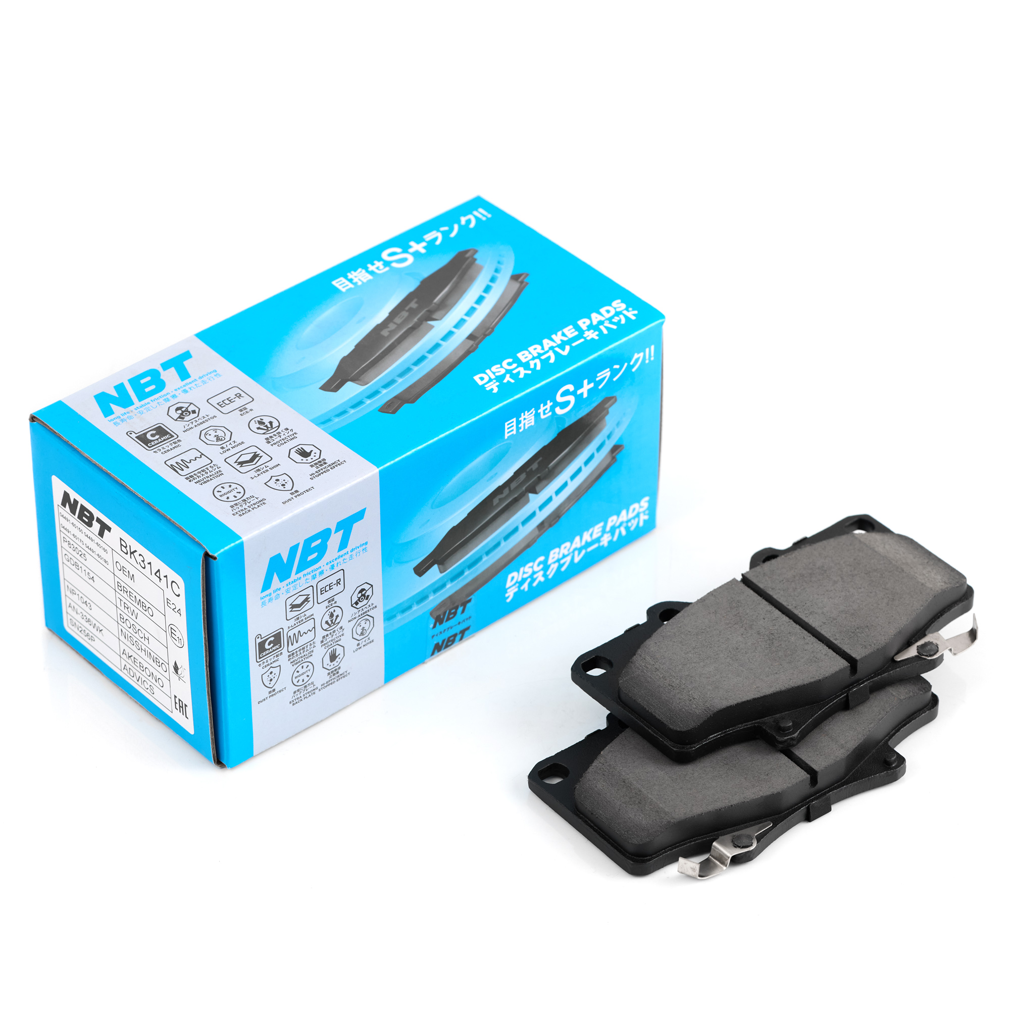 Колодки тормозные дисковые NBT BK3141C / SN265P / AN-336WK / NP1043 / SP1217 / 2177501 / GDB1154 / P83025 / AV403 / GP02094 / D2094MH