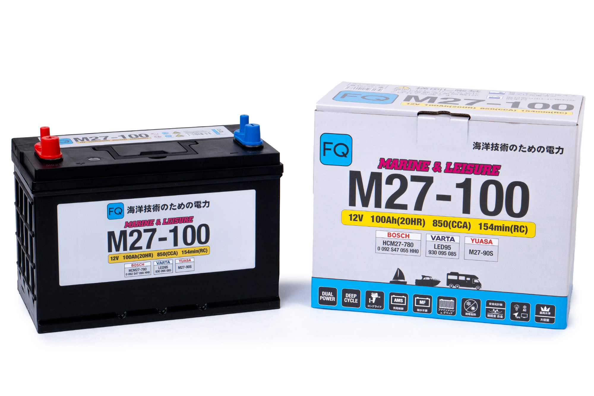 Аккумулятор FQ MARINE & LEISURE M27-100 100Ah 850A