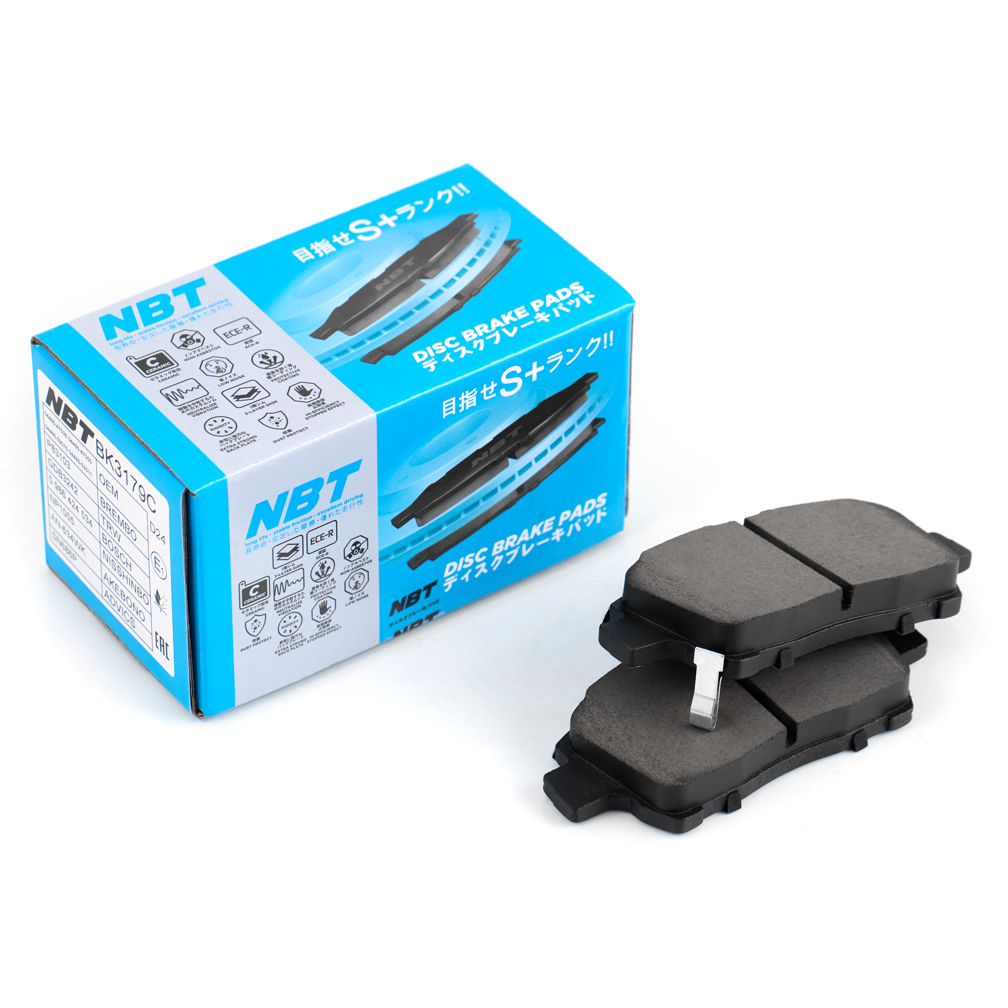 Колодки тормозные дисковые NBT BK3179C / SN686P / AN-634WK / NP1005 / 0 986 424 534 / SP1232 / 2351002 / GDB3242 / P83103 / AV844 / GP02183 / D2183MH