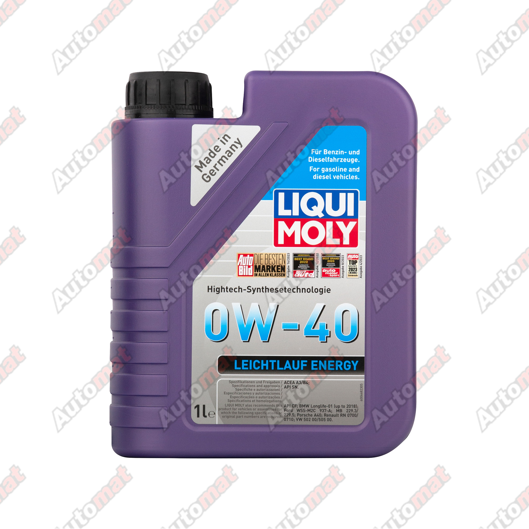 Масло моторное Liqui Moly Leichtlauf Energy 0W-40 SP A3/B4 1л 21222