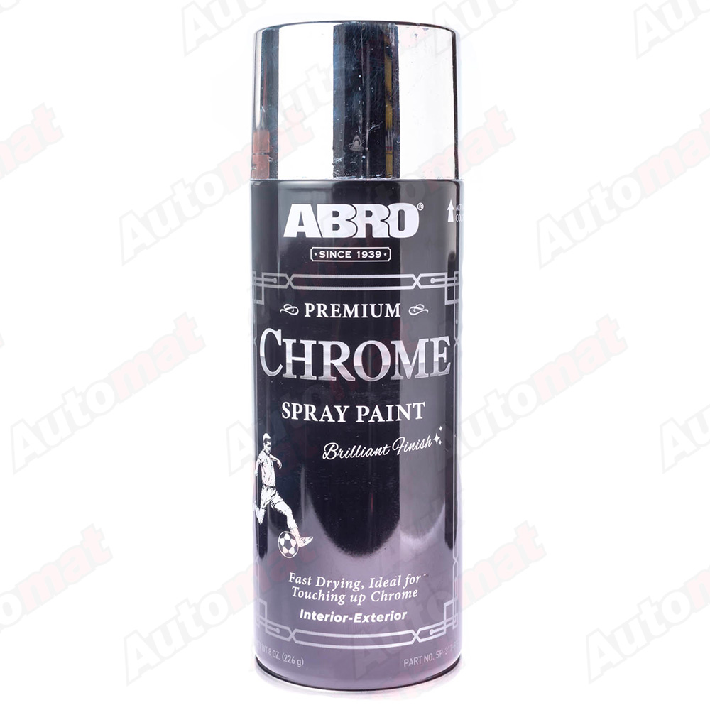 Краска-спрей акриловая ABRO (хром премиум), 226 г / SP-317-RE
