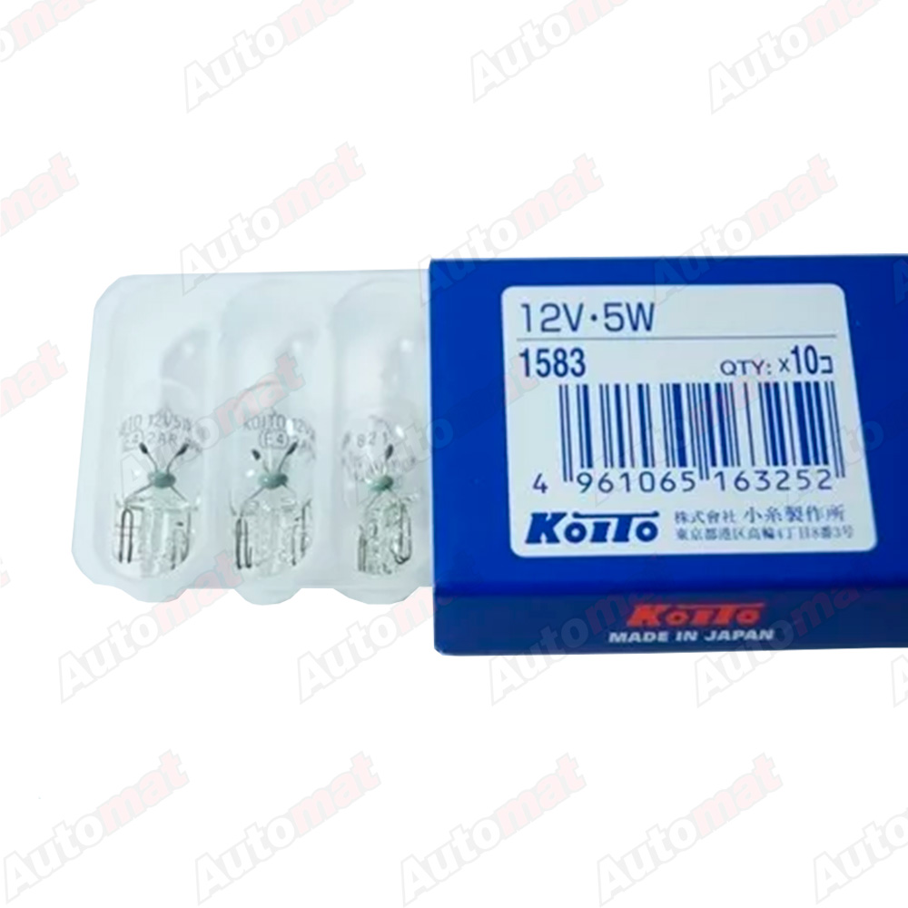 Лампа дополнительного освещения Koito 12V 5W - без цоколя Т10 (ECE) 1583