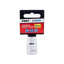 Головка торцевая шестигранная FORZ (1/2), 15 мм, CrV