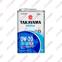 Масло моторное TAKAYAMA PAOtec 0W-20 SP GF-6A, 1л