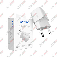 Сетевое зарядное устройство Mocoll 20W Mini Fast Charge Type-C Alfa Series White